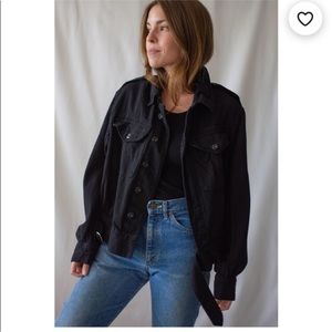 Vintage denim moto jacket